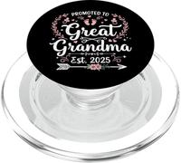 Promoted to Great Grandma Est. 2025 Pregnancy Reveal PopSockets PopGrip pour MagSafe