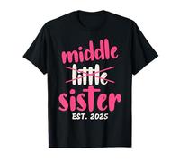 Promoted to Middle Sister Est 2025 Baby Announcement Kids T-Shirt