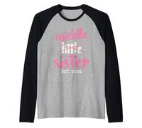 Promoted to Middle Sister Est 2026 Baby Announcement Toddler Manche Raglan