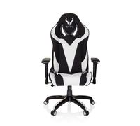 Chaise gaming HJH Office Chaise gaming / Chaise de bureau PROMOTER II en tissu noir / blanc