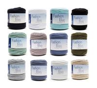 Promotion 3 Pelotes - Fashion Bag - Trapilho Sangle Ruban pour Sacs au Crochet en 95% Coton et 5% Élasthanne, Fil pour Sacs, Paniers et Tapis - Aiguilles/Crochet 6.00/7.00-3 Couleurs au Choix