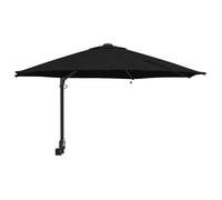 PROMOTION Anti-UV - UPF50+ Parasol mural de jardin - avec Lumière LEDs Noir 248 cm 70370 - BestMeuble