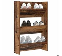 PROMOTION Cabinet/meuble à chaussures Banc à chaussures industriel avec étagère Bois ancien 60x18x90 cm 582210