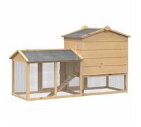PROMOTION Cage pour poules, enclos à poules Poulailler 2 pcs Marron Bois de pin massif 260741