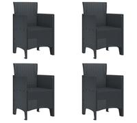 PROMOTION Chaises de Jardin l'arrière-cour - 4 pcs Anthracite en Rotin Poly 81081 - BestMeuble