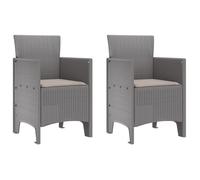 PROMOTION Chaises de Jardin l'arrière-cour - avec Coussins 2 pcs Gris Clair Rattan Poly 55856 - BestMeuble