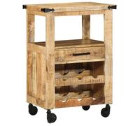 PROMOTION Chariot de cuisine 55x40x80 cm - Bois massif manguier brut 76816 - BestMeuble
