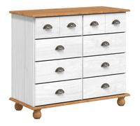 PROMOTION Commode 'ASKIM'Blanche 91x40x79 cm - Bois de Pin Massif 60426 - BestMeuble