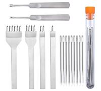 Promotion! Ensemble De Ciseaux De Couture En Cuir, Poinçon De Couture De Laçage, Chanfrein De Couture Et Aiguilles À Coudre, Artisanat En Cuir À