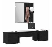 PROMOTION Ensemble de meubles d'entrée - Porte-Manteau avec Armoire à Chaussures 6 pcs Chêne noir 80x31x40 cm 565878