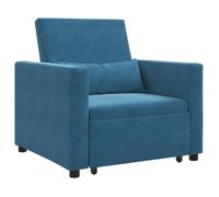 PROMOTION Fauteuil - Convertible bleu velours 3-en-1 26386 - BestMeuble