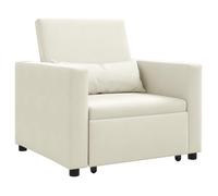 PROMOTION Fauteuil - convertible crème - velours 3-en-1 70936 - BestMeuble
