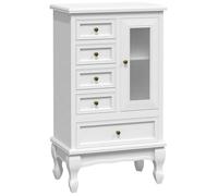 Promotion Févr""Armoire à vitrine/Buffet debout - Armoire Vaisselier - Pour maison - avec 5 tiroirs et 2 étagères Blanc FR47052288