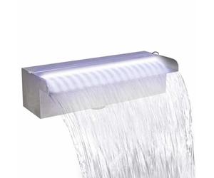 Promotion Févr""Fontaine rectangulaire de piscine avec LED Inox 30 cm - Utilisation Polyvalente 026_59303130