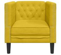 ""Promotion janvier"" Fauteuil 1 place - mango - Petit Canapé Chesterfield - jaune velours 71x74.5x70.5 cm - SS1604