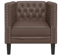 ""Promotion janvier"" Fauteuil 1 place - mango - Petit Canapé Chesterfield - marron similicuir 71x74.5x70.5 cm - SS1593
