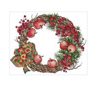 Promotion! Kits De Points De Croix Estampillés, Kits De Broderie En Tissu Imprimé, Motifs Faciles Pour Guirlande, Pomme De Noël 11ct