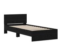 PROMOTION Lit 1 personnes - Cadre de lit noir - avec tête de lit, 75x190 cm 93696 - BestMeuble