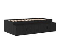 PROMOTION Lit 1 personnes - Lit Coffre Scandinave, Cadre de Lit de Rangement Chêne Noir 80x200 cm 70077 - BestMeuble