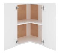 ""Promotion mai"" * Armoire d'angle - Meuble de rangement - suspendue ""Lyon"" - Buffet de cuisine - Blanc 57x57x60 cm Bois