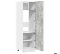 ""Promotion mai"" * Armoire de réfrigérateur ""Lyon"" - Buffet de cuisine - Gris béton 60x57x207 cm EU8856856124