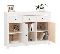 ""Promotion mai"" * Buffet bahut - Armoire de rangement - Blanc 100x35x74 cm Bois massif de pin EU3406814555