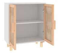 ""Promotion mai"" * Buffet bahut - Armoire de rangement - Blanc 60x30x70 cm Bois de pin massif et rotin naturel EU5516345630