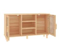 ""Promotion mai"" * Buffet bahut - Armoire de rangement - Marron 105x30x60 cm Bois de pin massif et rotin naturel EU4673345641