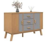 ""Promotion mai"" * Buffet bahut - Armoire de rangement - OLDEN gris et marron 114x43x73,5 cm bois massif de pin EU5598358598