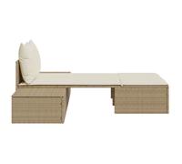 ""Promotion mars"" * Bain de soleil - YUNYAN - Chaise longue double - 110 kg par siège - avec coussins beige résine tressée_4111116