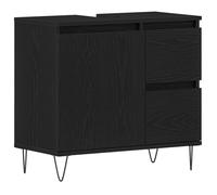 PROMOTION Meuble sous lavabo Noir Chêne 65x33x60 cm - Bois d'ingénierie 61409 - BestMeuble