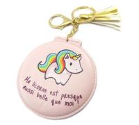 Promotion ! Miroir De Poche 'licorne My Unicorn' Rose (Ma Licorne Est Presque Aussi Belle Que Moi ! ) - 8 Cm