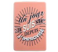 Promotion ! Miroir De Poche 'messages' Rose (Un Jour Je Suis Née, Depuis J'improvise) - 8. 5x5. 5 Cm