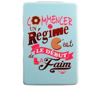Promotion ! Miroir De Poche 'messages' Turquoise (Commencer Un Régime C'est Le Début De La Faim) - 8. 5x5. 5 Cm