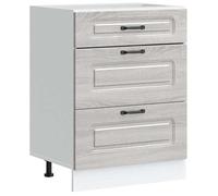 Promotion Noël）Armoire de cuisine - Élément Bas de Cuisine - pieds réglables - Kalmar sonoma gris bois d'ingénierie 02_276374