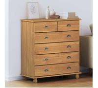 (Promotion octo) Commode ASKIM Marron 91x40x95,5 cm - Bois de pin massif - Pour salon/chambre/bureau vci6066384
