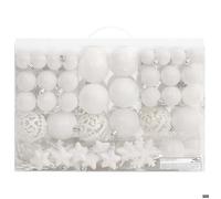 Promotion octo - Ensemble de Boules de Noël - Décor de Noël suspendu 111 pièces blanc polystyrène vci6165564