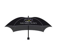 Promotion ! Parapluie Automatique 'jacques A Dit' Noir Jaune (Fini Le Mauvais Temps) - 33 Cm, Ouvert 1 M