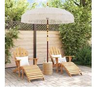 PROMOTION Parasol de Plage,CHIC,bloque les UV, Parasol Macramé Crème 190x190x260 cm 227065