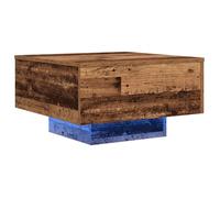 PROMOTION Table Basse Table Canapé - avec éclairage LED Bois vieilli 55x55x31 cm 32862 - BestMeuble