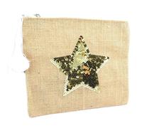 PROMOTION ! Trousse plate 'Boho' beige doré (Etoile) - 22x19x1 cm Beige