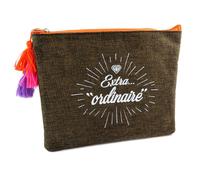 PROMOTION ! Trousse plate 'Boho' marron (Extra Ordinaire) - 21. 5x18. 5x2 cm Marron