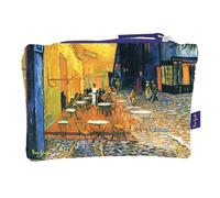 PROMOTION ! Trousse plate coton 'Vincent Van Gogh' (Terrasse du café le soir) - 20x15 cm Marron