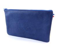 PROMOTION ! Trousse plate cuir pailleté 'Les Trésors De Lily' bleu de France - 20x13 cm Bleu