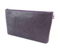 PROMOTION ! Trousse plate cuir pailleté 'Les Trésors De Lily' myrtille - 20x13 cm Violet