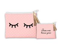 PROMOTION ! Trousse plate 'Diva - Yeux Endormis' rose (Pour mes beaux yeux) - 22x18 cm Rose