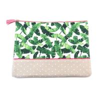 PROMOTION ! Trousse plate 'Jungle' vert beige - 30. 5x23 cm Beige