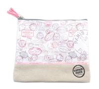 PROMOTION ! Trousse plate 'Tampons' rose beige - 21. 5x18. 5 cm Beige