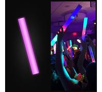 Promotional Party Sticks 100 bâtons lumineux en mousse rose - Bâtons LED en mousse de 40,6 cm pour mariage, fêtes et danses