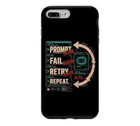 Prompt Échouer Réessayer Répéter Cycle sans Fin Humour Coque pour iPhone 7 Plus/8 Plus